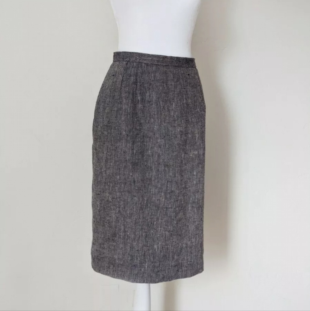 Vintage Oscar De La Renta Tweed Skirt | Couture Designer Retro 1960's - Picture 7 of 8